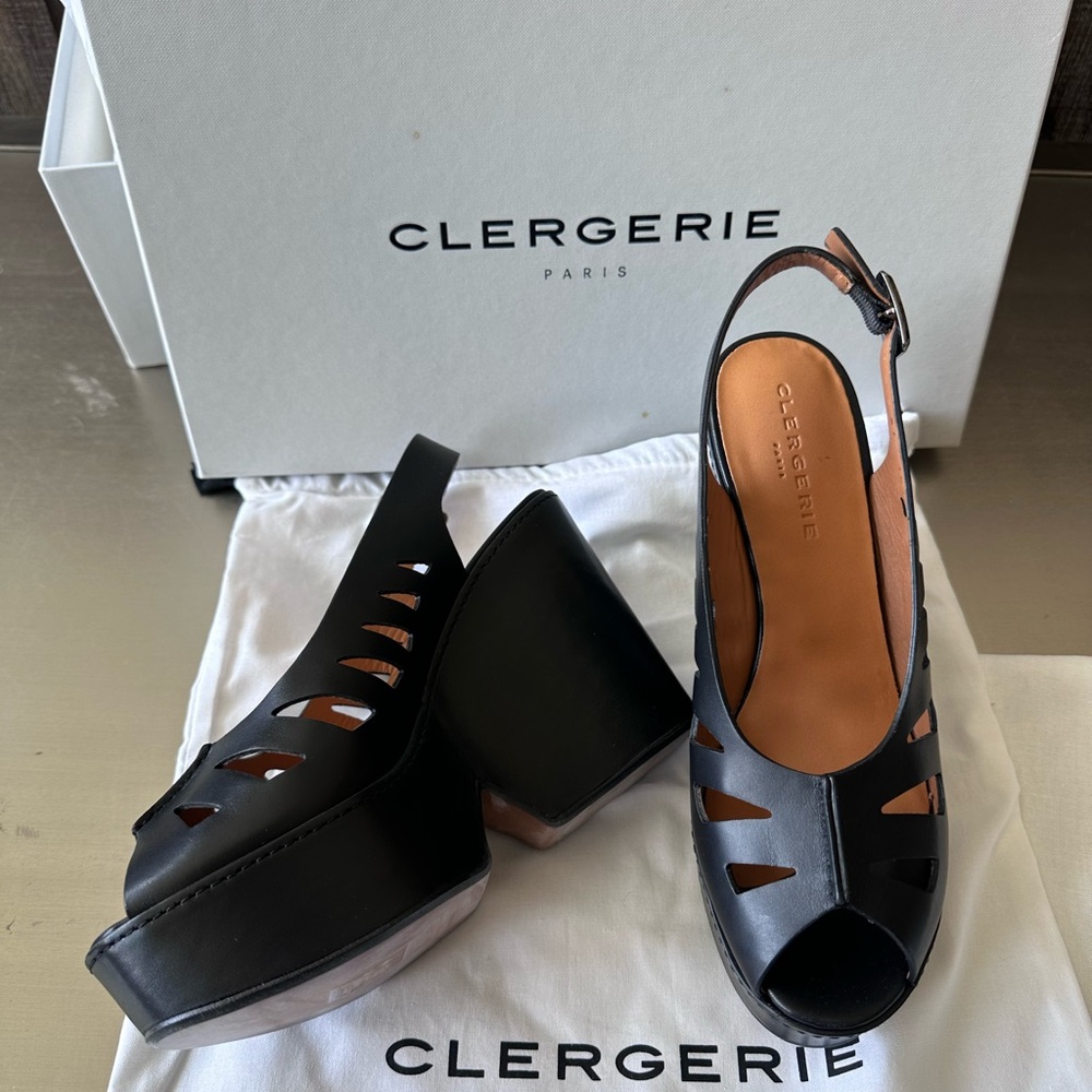 Brand new Clergerie Diane black platforms- retails for $675!